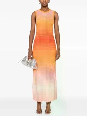 Maje Tie Dye Ombré Knit Island Maxi Dress